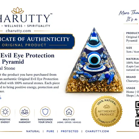 🧿 Original Evil Eye Protection 5cm/6cm Pyramid| 100% Natural Stone 🧿
