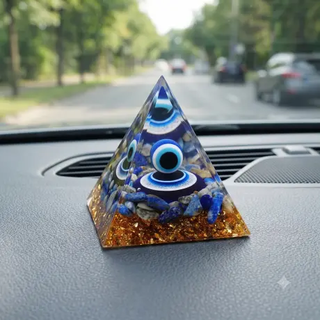 🧿 Original Evil Eye Protection 5cm/6cm Pyramid| 100% Natural Stone 🧿